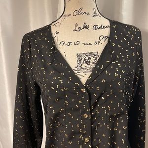 Black and gold button down shirt